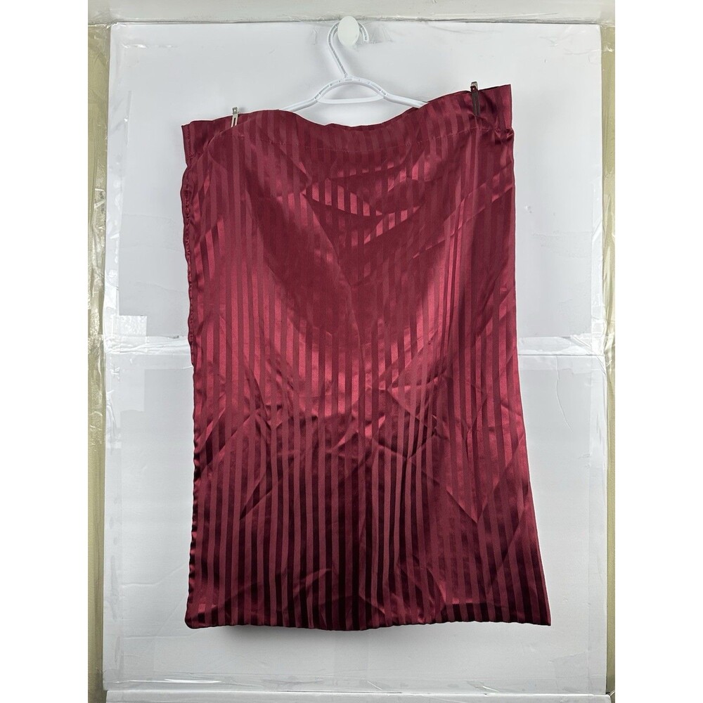 Burgundy Wine Satin Stripe Pillowcase Sateen Tonal Stripe Standard Size 29*20*1